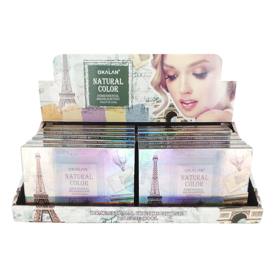 okalan-natural-color-dimensional-highlight-palette-cool-display-set-12-pieces
