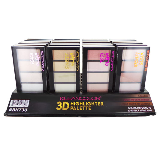kleancolor-3d-highlighter-palette-display-set-24-pieces
