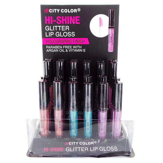 city-color-hi-shine-glitter-lip-gloss-holographic-finish-display-set-24-pieces