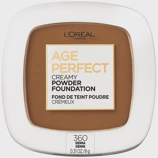L'Oreal Paris Age Perfect Creamy Pressed Powder Foundation, Sienna, 0.31 oz