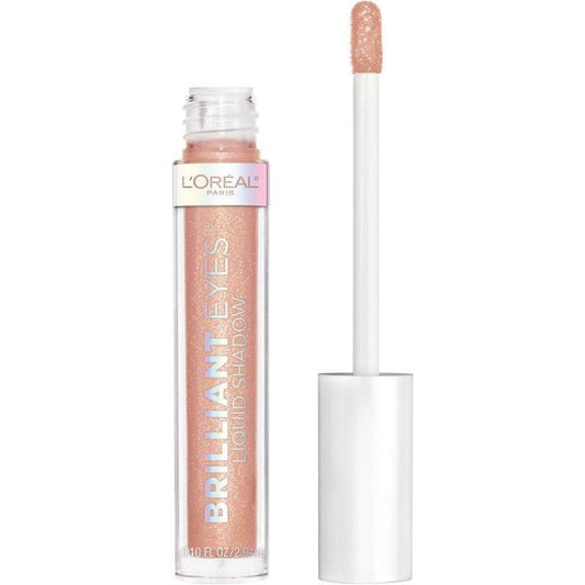 L'Oreal Paris Brilliant Eyes Shimmer Liquid Eye Shadow, Longwearing Lasting Shimmer, Crease Resistant, Flake-Proof, Precision Applicator, Quick Dry, Non-Greasy, Rose Gem, 0.1 oz.