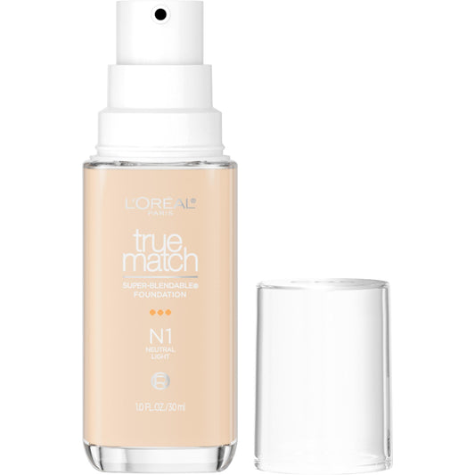L'Oreal Paris True Match Cream Foundation Makeup, N1 Neutral Light, 1 fl oz