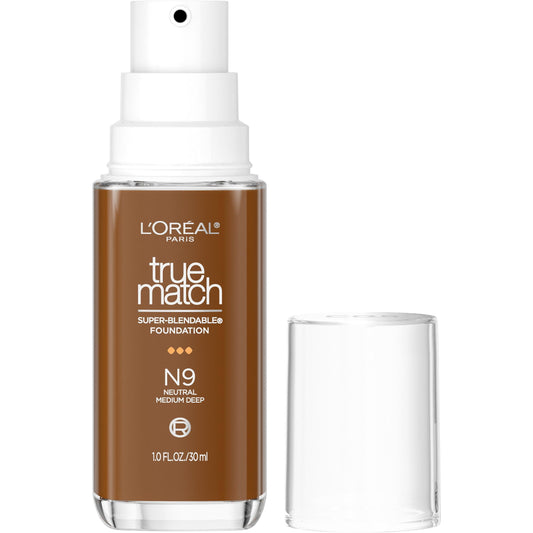 L'Oreal Paris True Match Cream Foundation Makeup, N9 Neutral Medium Deep, 1 fl oz