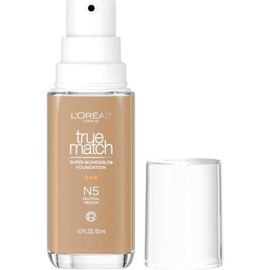L'Oreal Paris True Match Super-Blendable Foundation, N5 Medium, 1 fl oz