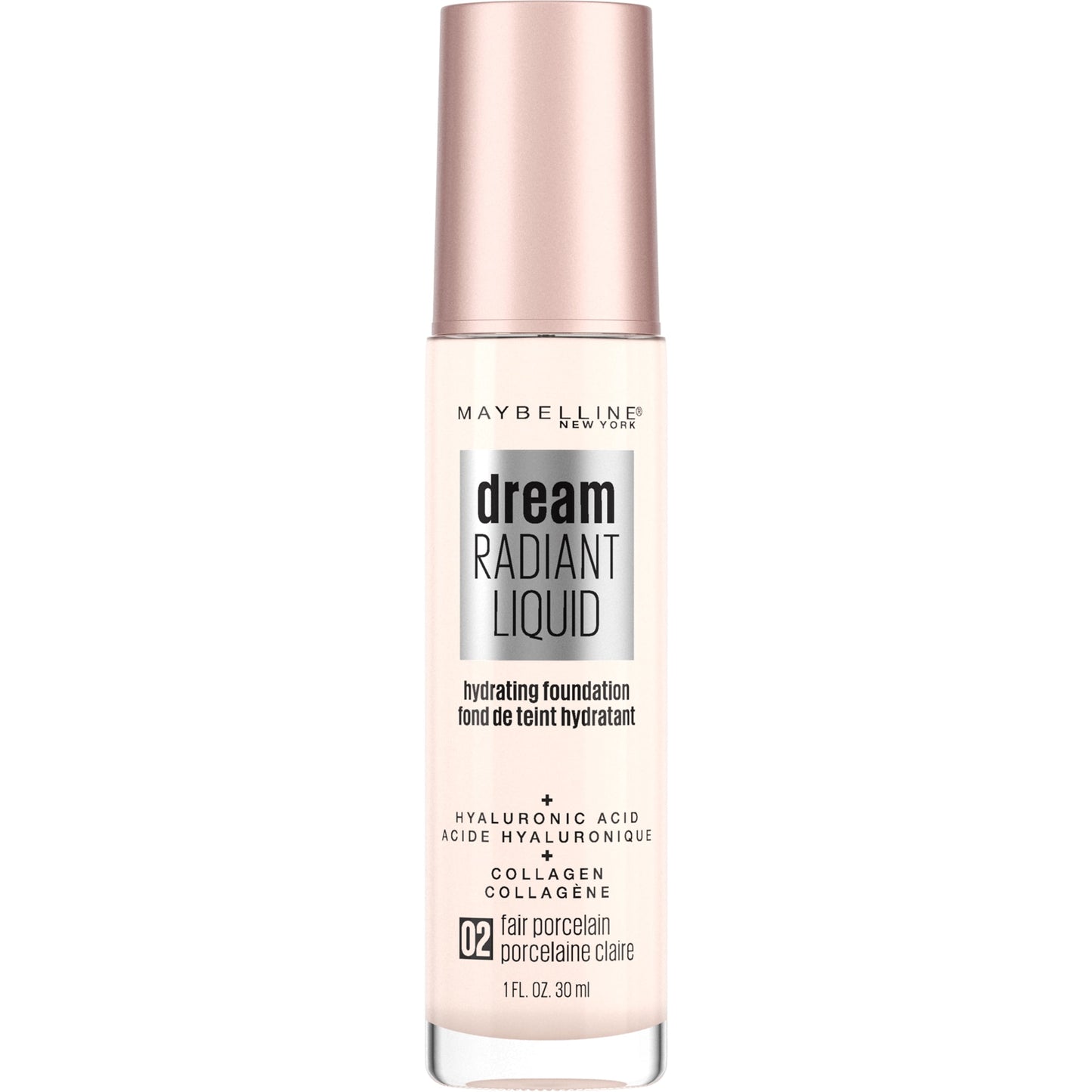 Maybelline Dream Radiant Liquid Medium Coverage Hydrating Foundation, Fair Porcelain, 1 fl. oz.