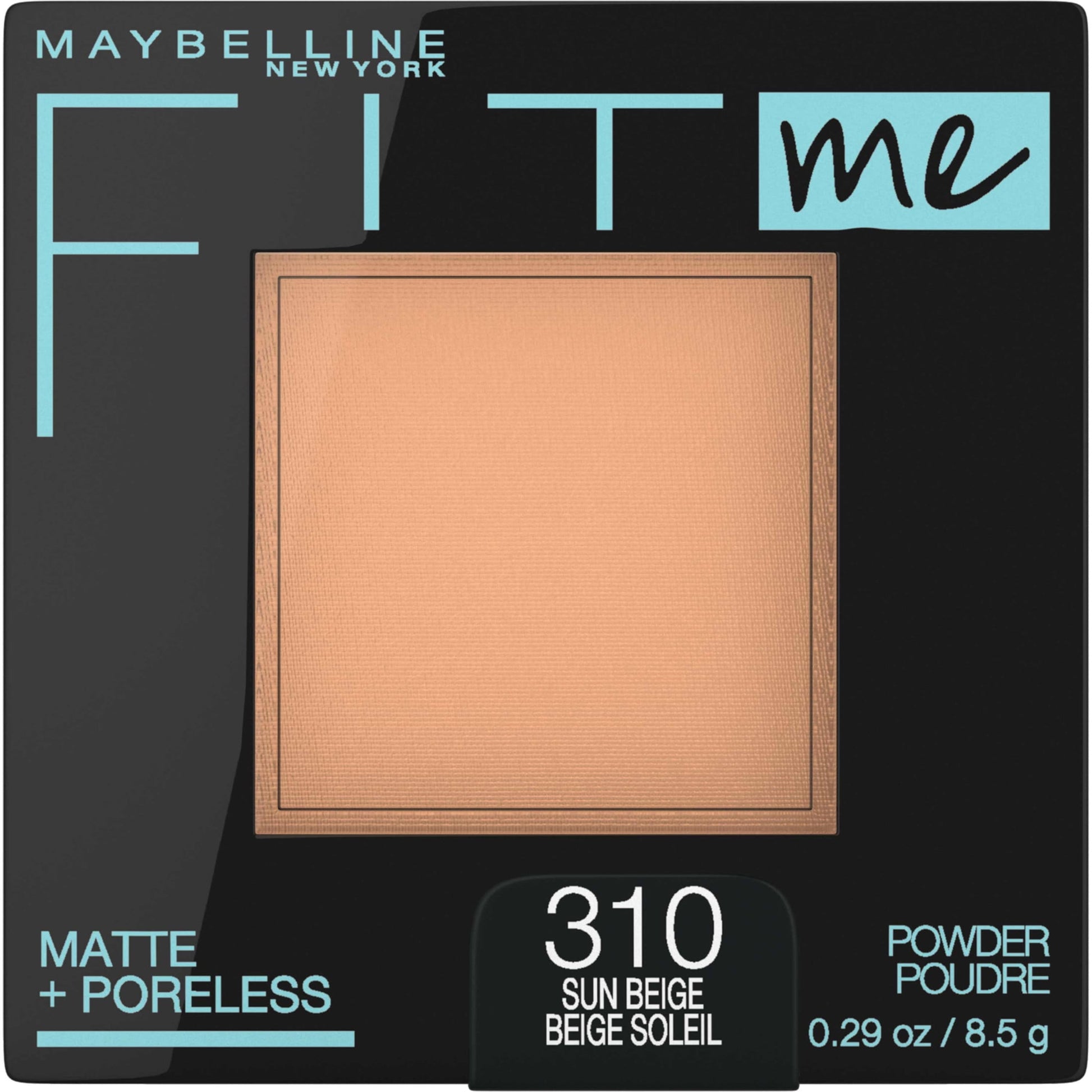Maybelline New York Fit Me! Matte + Poreless Foundation Powder, 100 Translucent, 8.5 g, 310 Sun Beige