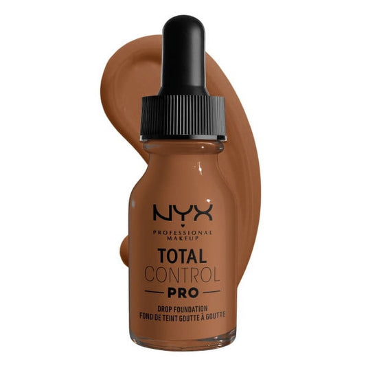 NYX Professional Makeup Total Control Pro Drop Foundation, Skin-true buildable coverage, clean vegan formula, Cappuccino