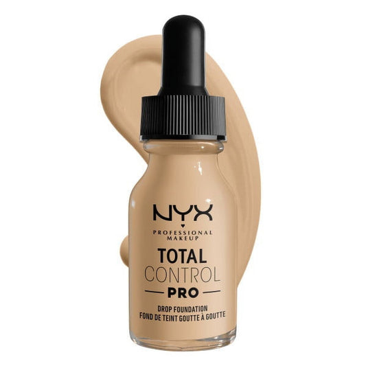 NYX Professional Makeup Total Control Pro Drop Foundation, Skin-true buildable coverage, clean vegan formula, Nude