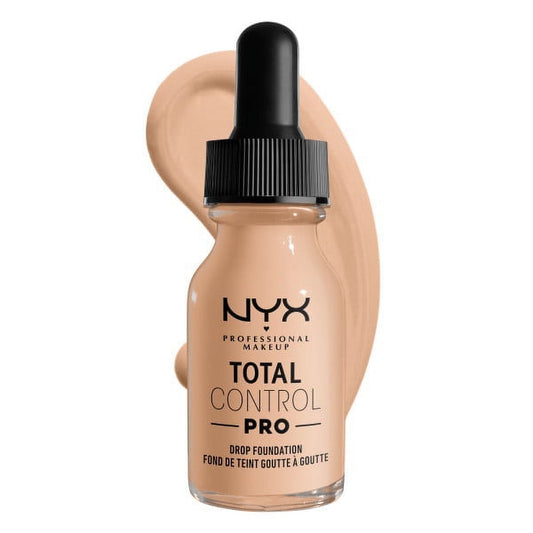 NYX Professional Makeup Total Control Pro Drop Foundation, Skin-true buildable coverage, clean vegan formula, Vanilla