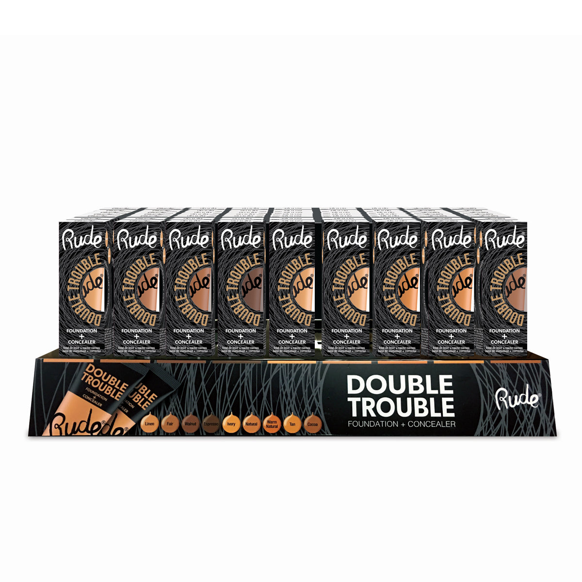 rude-double-trouble-foundation-concealer-acrylic-display-set-108-pieces