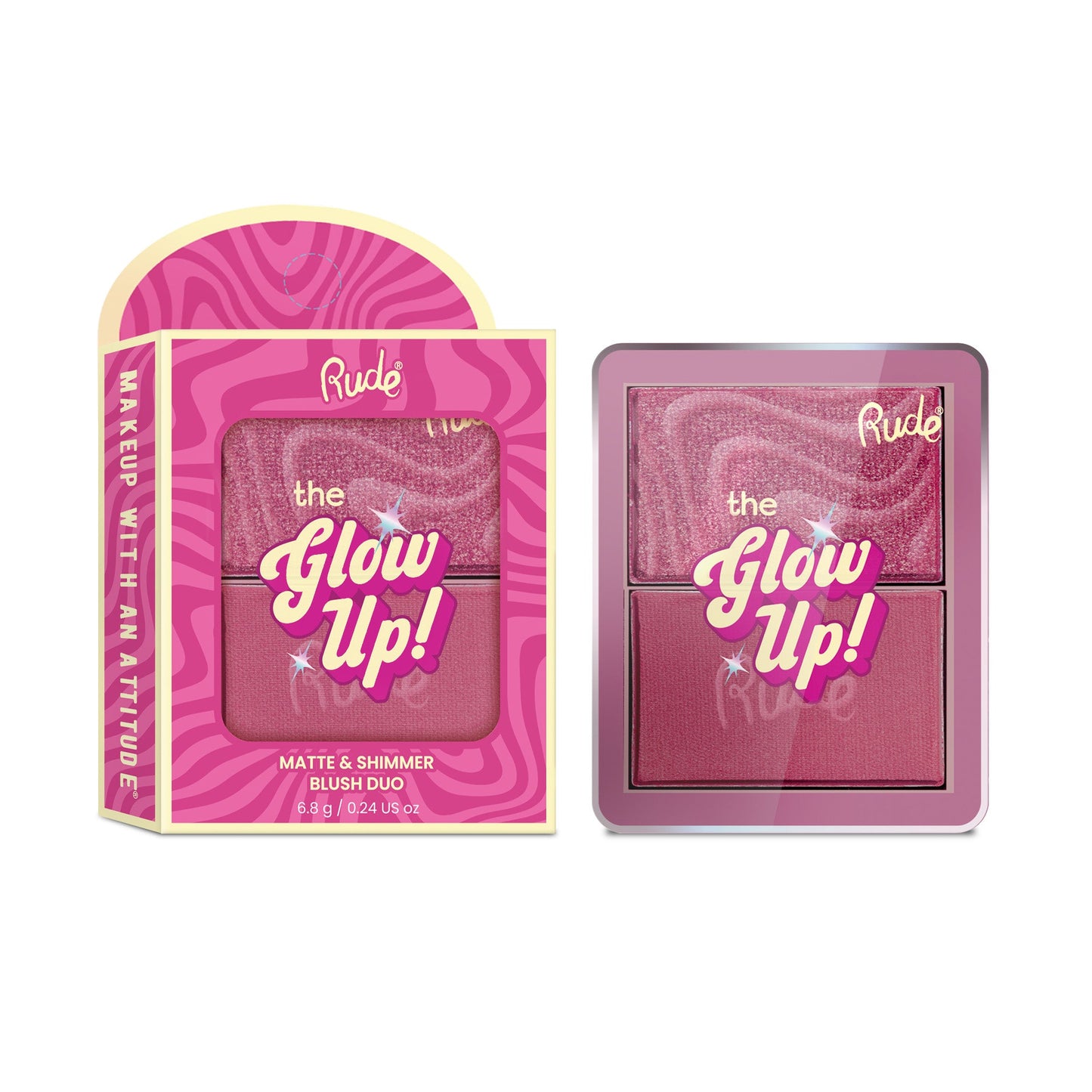 RUDE The Glow Up! Matte & Shimmer Blush Duo