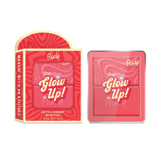 RUDE The Glow Up! Matte & Shimmer Blush Duo