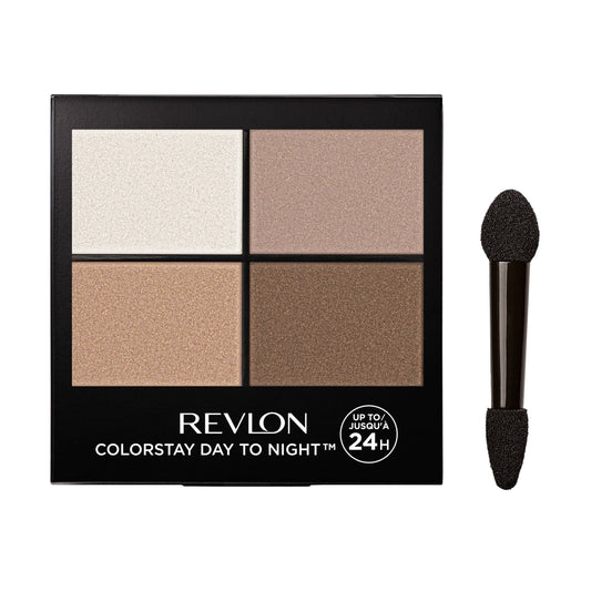 Revlon ColorStay Day to Night Long Lasting Matte and Shimmer Eyeshadow Quad, 555 Moonlit, 0.16 oz