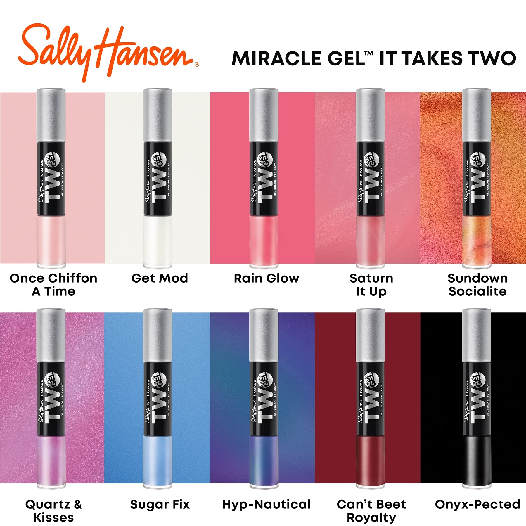 Sally Hansen Miracle Gel Nail Polish, It Takes Two, 980 Can't Beet Royalty