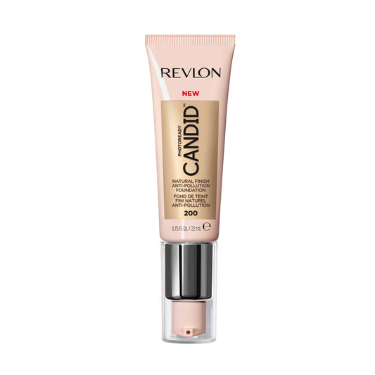 Revlon PhotoReady Candid Natural Finish Foundation, with Anti-Pollution, Antioxidant, Anti-Blue Light Ingredients, 200 Nude, 0.75 fl. oz.