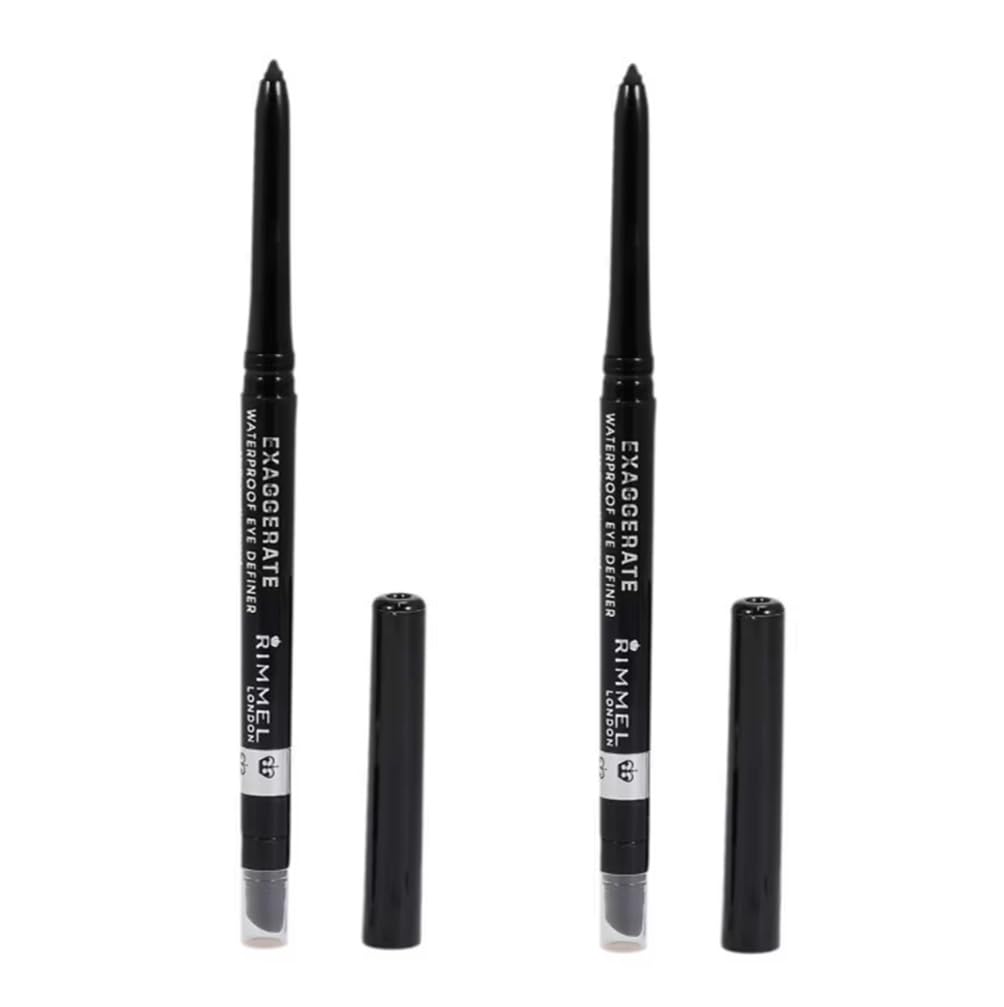 Rimmel Pack of 2 Exaggerate Waterproof Eye Definer, Noir 261