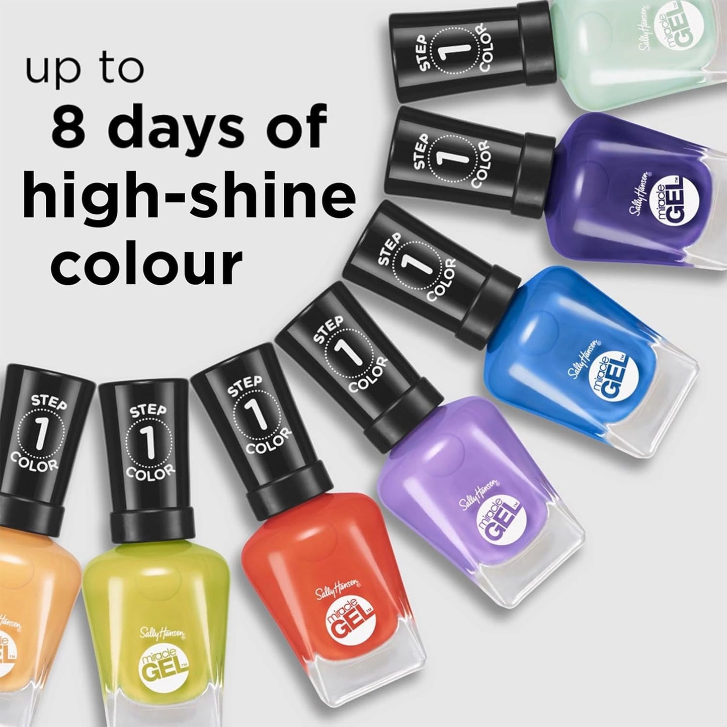 Sally Hansen Miracle Gel Nail Polish, Electri-Lime (Neon), 0.50 fl oz, No UV Lamp Needed, Long Lasting, Chip Resistant