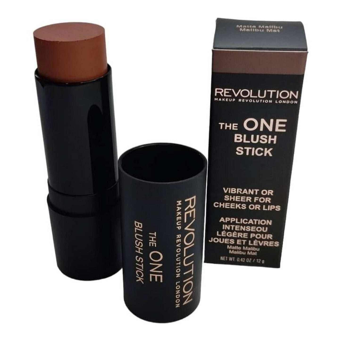 Revolution The One - Blush Stick For Cheeks or Lips MATTE MALIBU - Cheek + Lips Blush Stick