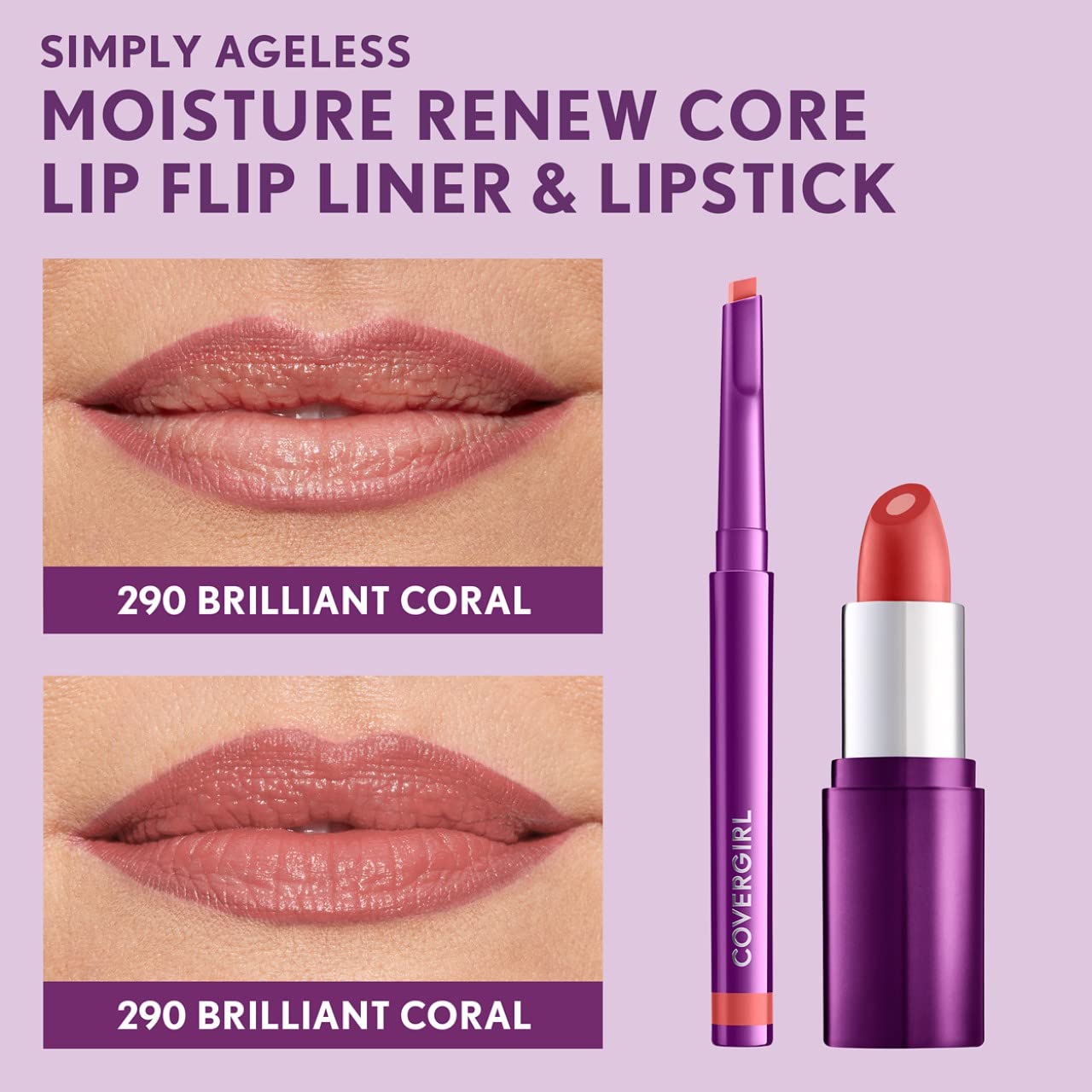 CoverGirl Simply Ageless Lip Flip Liner - Long Lasting  - Brilliant Coral