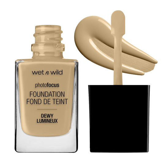 Wet n Wild Photo Focus Dewy Liquid Foundation Makeup, Cream Beige, 1.0 fl oz