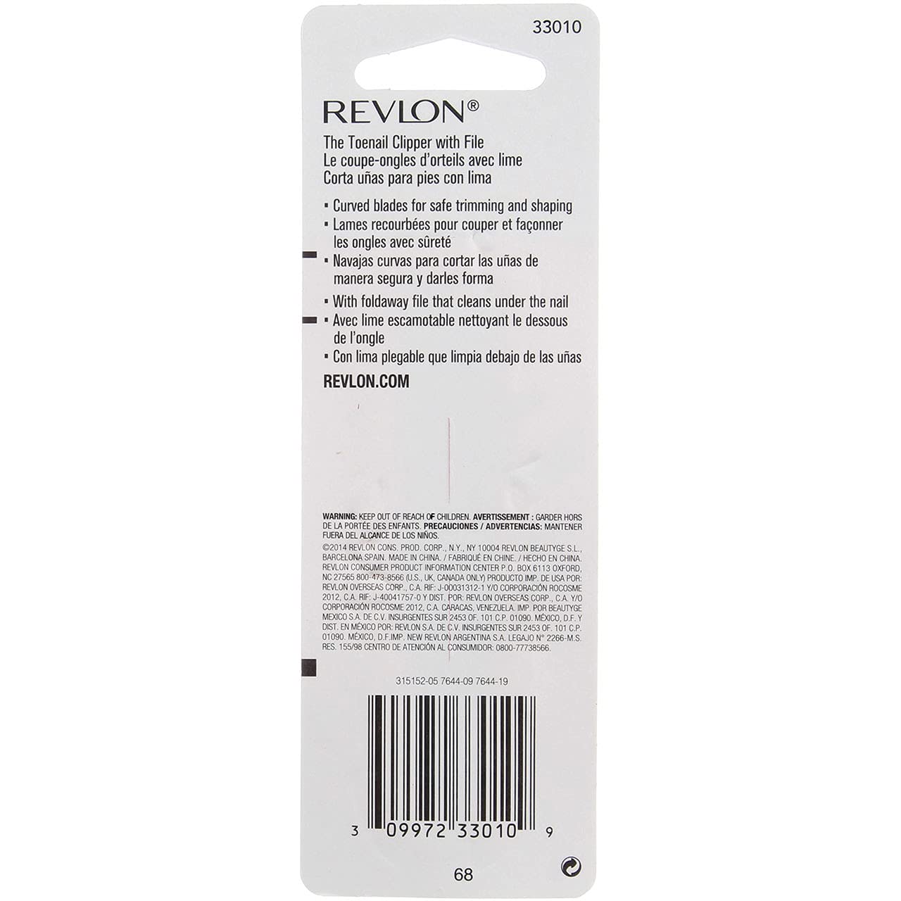 Cortaúñas Revlon Accurate Clipping de acero inoxidable, plateado, 1 unidad