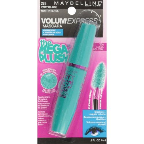 Maybelline Volum' Express The Mega Plush Waterproof Mascara, Very Black, 0.3 fl. oz.
