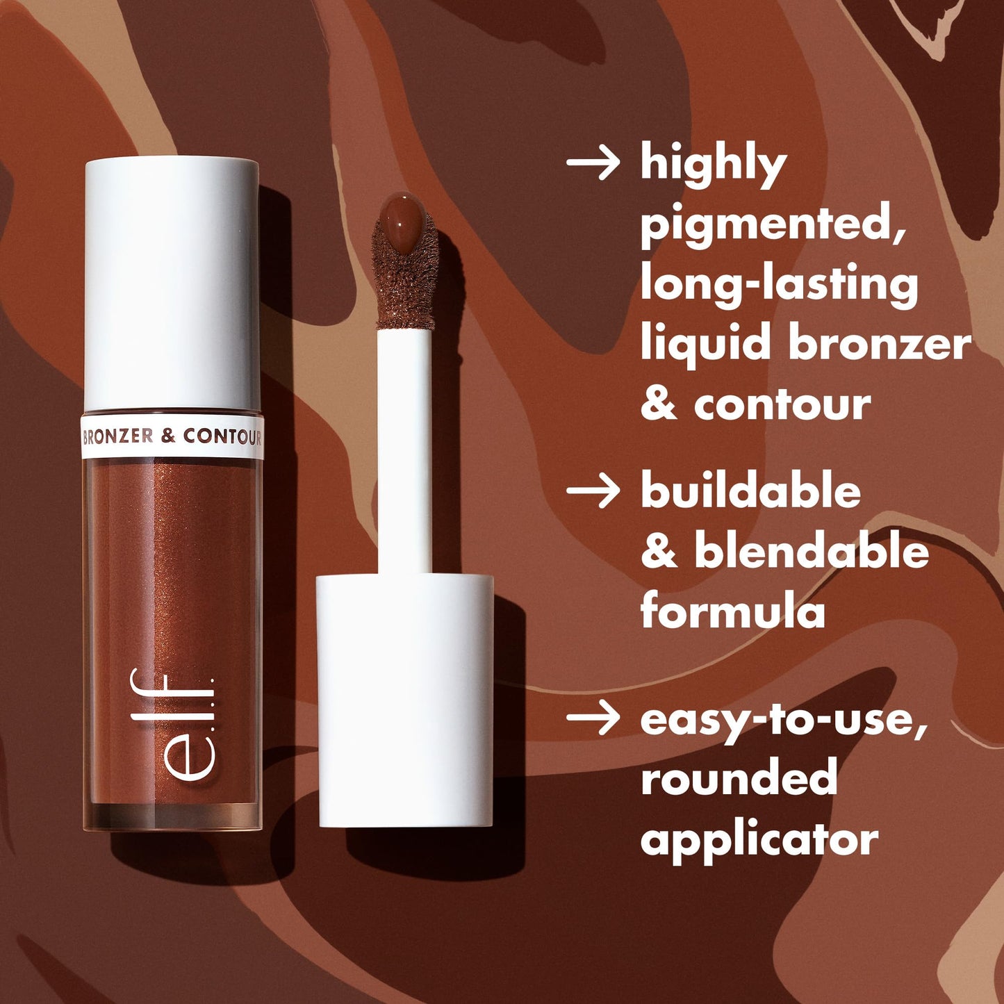 e.l.f. Camo Liquid Bronzer & Contour, 6 Tan, 0.13 fl oz