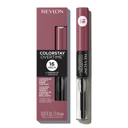 Revlon ColorStay Overtime Longwearing Gloss Lipstick with Vitamin E, 370 Everlasting Rum, 0.07 fl oz