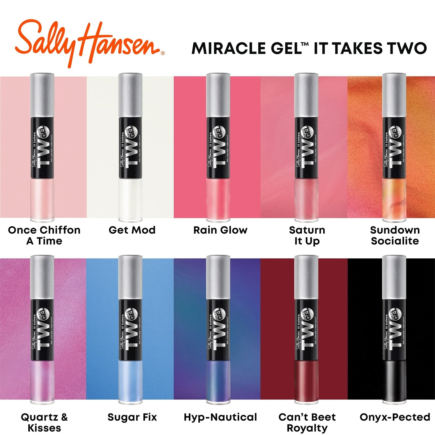 Sally Hansen Miracle Gel Nail Polish, It Takes Two, 980 Can't Beet Royalty