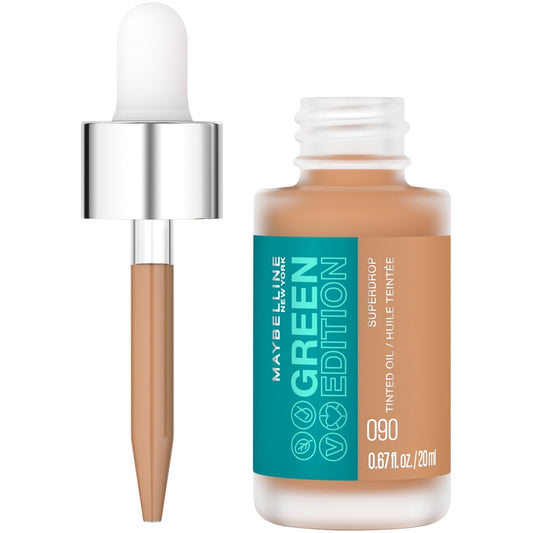 Maybelline Green Edition Superdrop Tinted Oil Makeup, Adjustable Coverage, 90, 0.67 fl. oz.