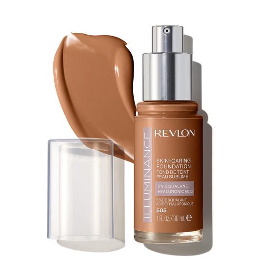 Revlon Illuminance Skin-Caring Liquid Foundation, Medium, 505 Rich Sand, 1 fl oz