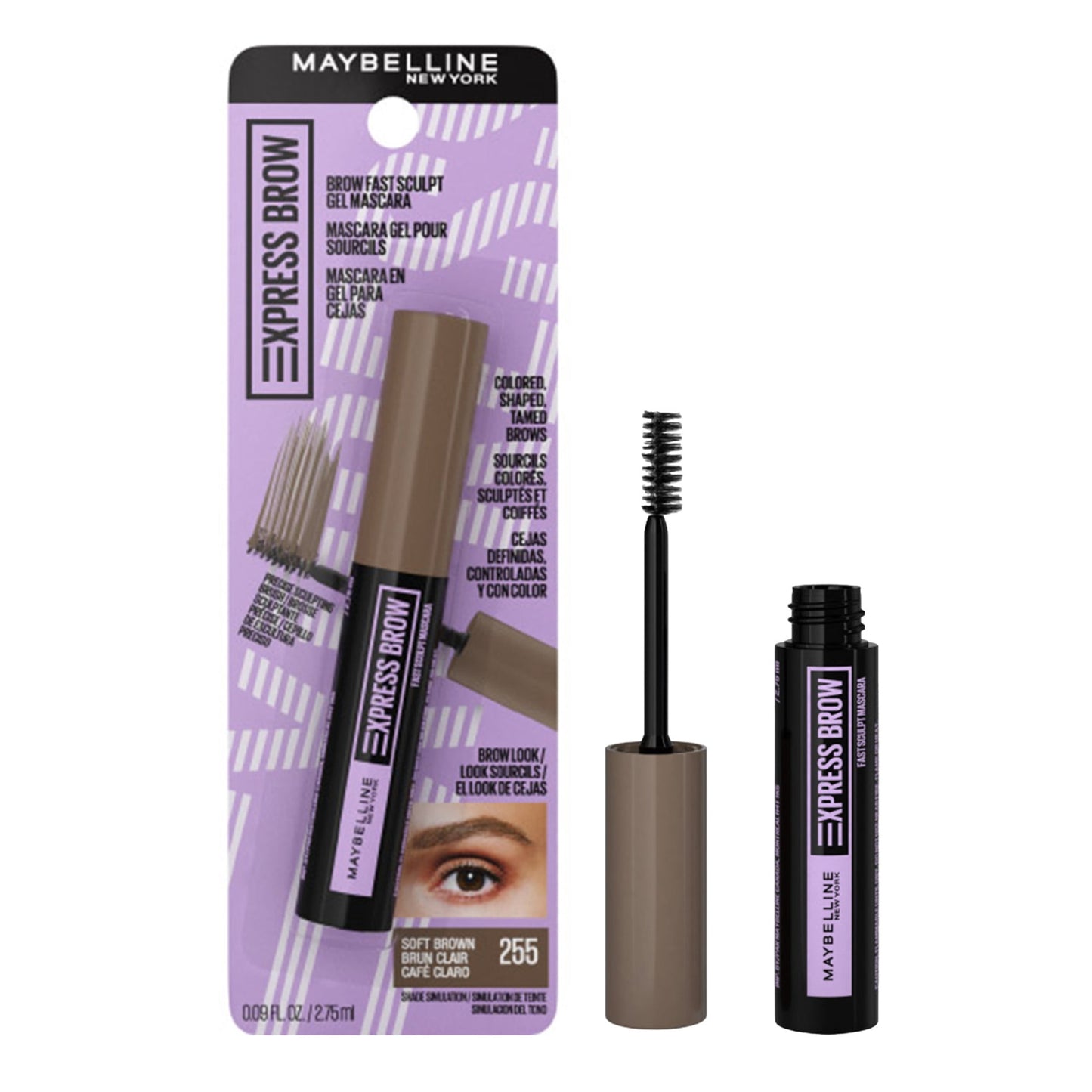 Maybelline Brow Fast Sculpt Eyebrow Gel Mascara Makeup, Soft Brown