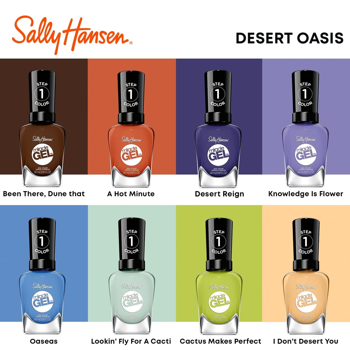 Sally Hansen Miracle Gel Nail Polish, 770 I Don't Desert You, 0.50 fl oz