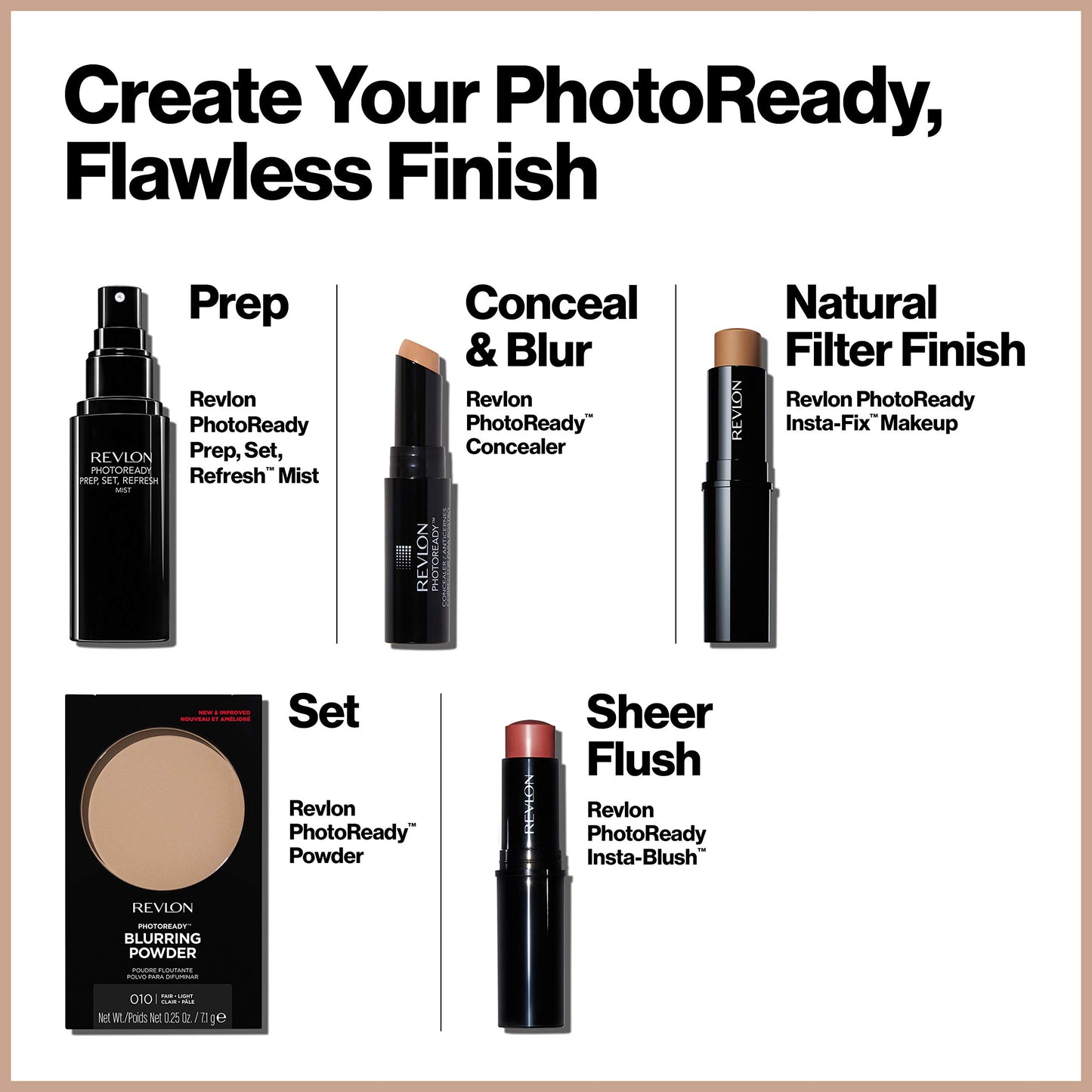 Revlon PhotoReady Blurring Face Powder Makeup, Longwear, Light-Medium Coverage with Flawless Finish, Shine & Oil-Free, 010 Fair Light, 0.25 oz