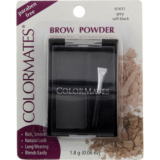 Colormates Eyebrow Powder, Grey/Soft Black 61631, 0.06 oz