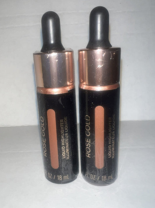 Pack of 2 Makeup Revolution Beauty Liquid Highlighter ROSE GOLD
