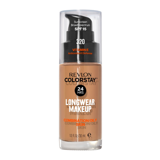 Revlon ColorStay Liquid Foundation Makeup, Matte Finish, Combination/Oily Skin, SPF 15, 320 True Beige, 1 fl oz