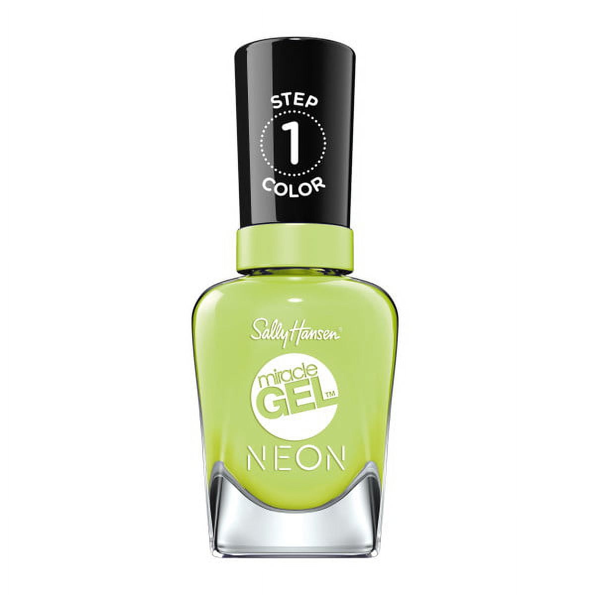 Sally Hansen Miracle Gel Nail Polish, Electri-Lime (Neon), 0.50 fl oz, No UV Lamp Needed, Long Lasting, Chip Resistant
