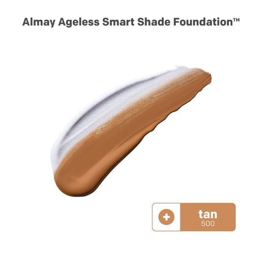 Almay Ageless Smart Shade Liquid Foundation Makeup, 600 Tan, 1 fl oz