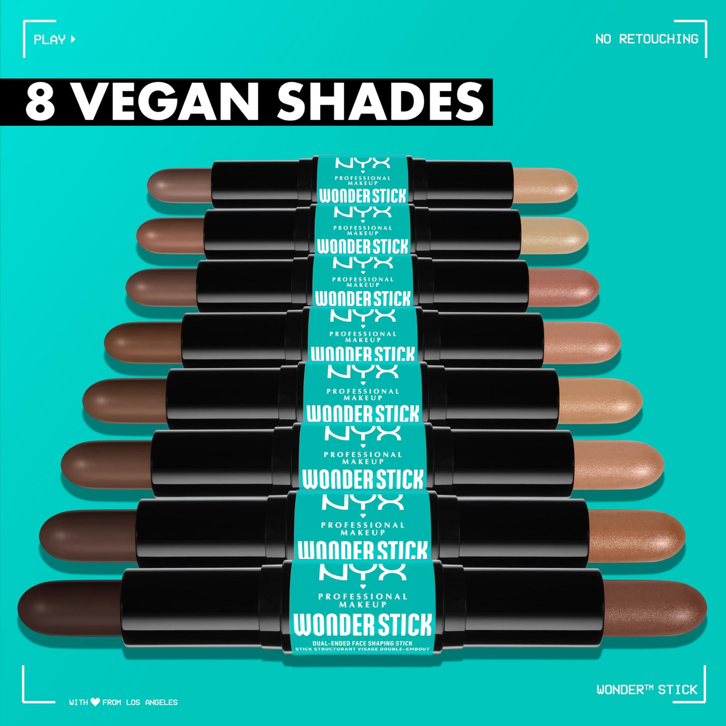 NYX Professional Makeup Wonder Stick, Cream Highlight & Contour Stick, Medium