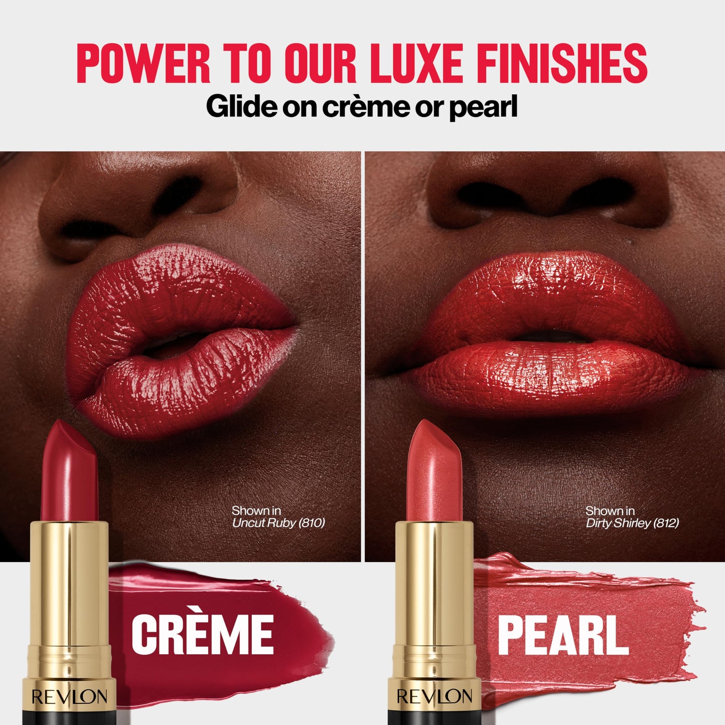 Lápiz labial Revlon Super Lustrous, fórmula cremosa para labios suaves y voluminosos, tacto hidratado, 435 Love That Pink, 0.15 oz