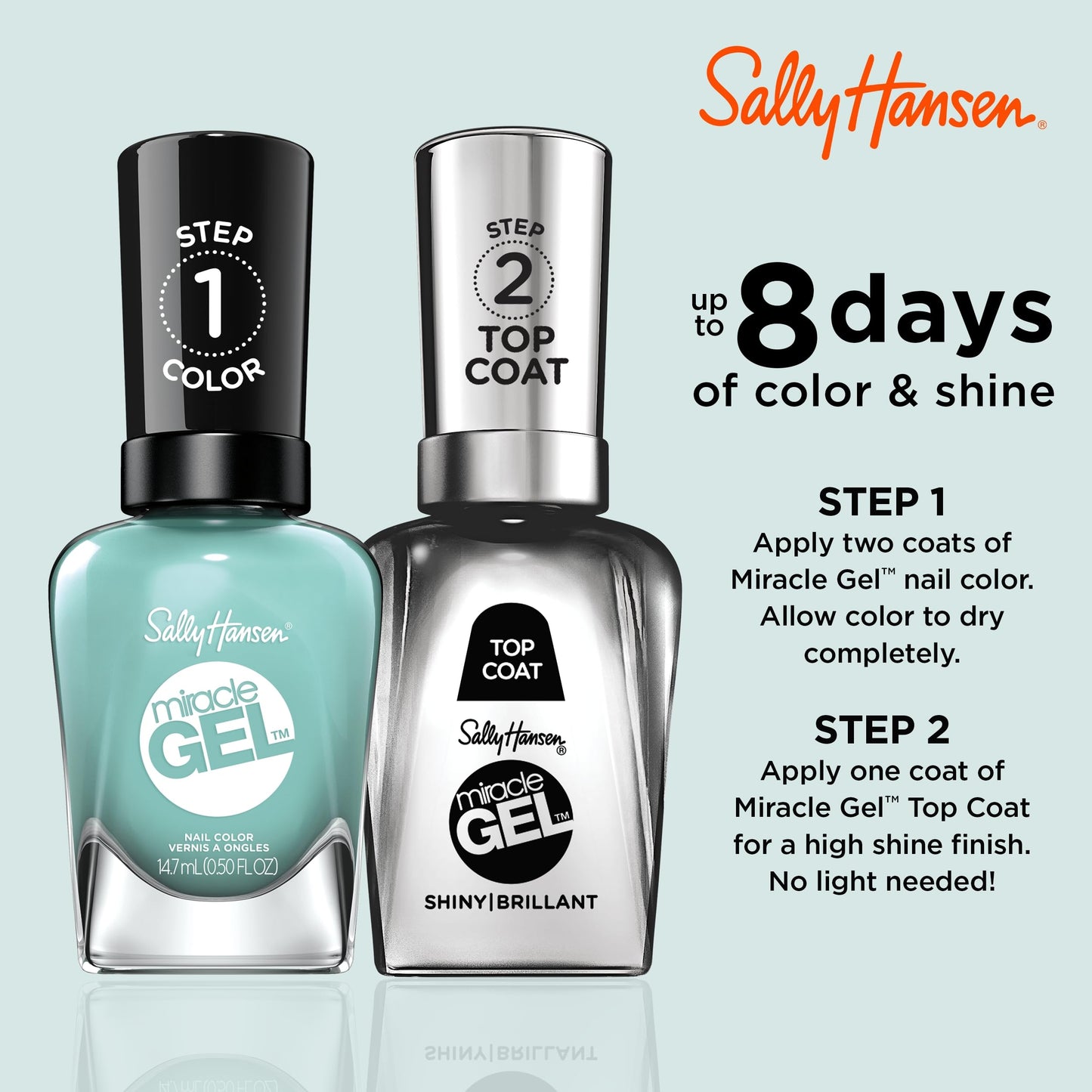 Sally Hansen Miracle Gel Nail Polish, Mintage, 0.5 fl oz, No UV Lamp Needed