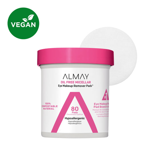 Almay Biodegradable Oil Free Micellar Eye Makeup Remover Pads, 80 count