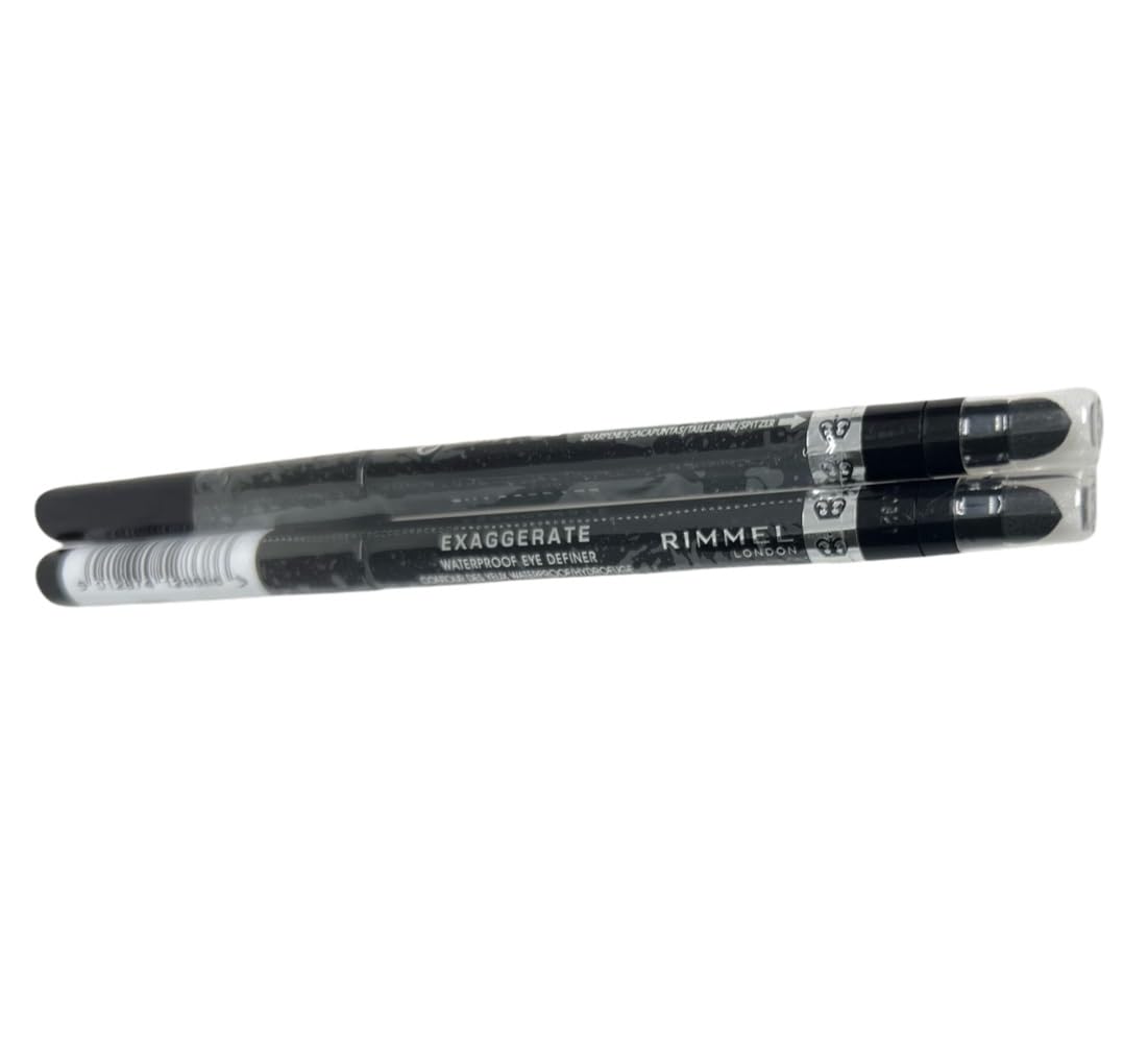 Rimmel Pack of 2 Exaggerate Waterproof Eye Definer, Noir 261
