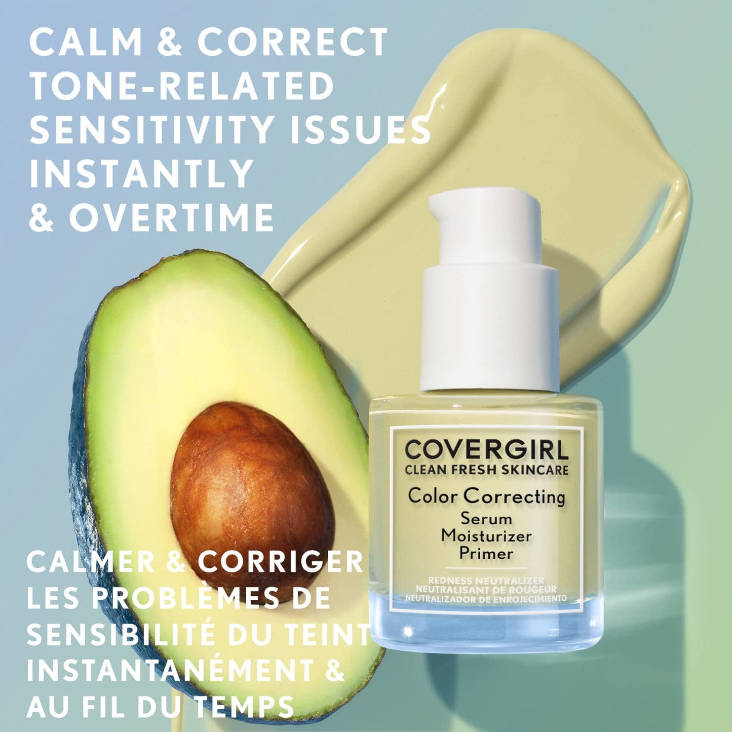 COVERGIRL Clean Fresh Primer, Color Correcting Serum and Moisturizer, Dark Spot Neutralizer, Deep 1.0 fl oz