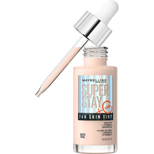Maybelline Super Stay Super Stay Up to 24HR Skin Tint with Vitamin C, 102, 1 fl oz