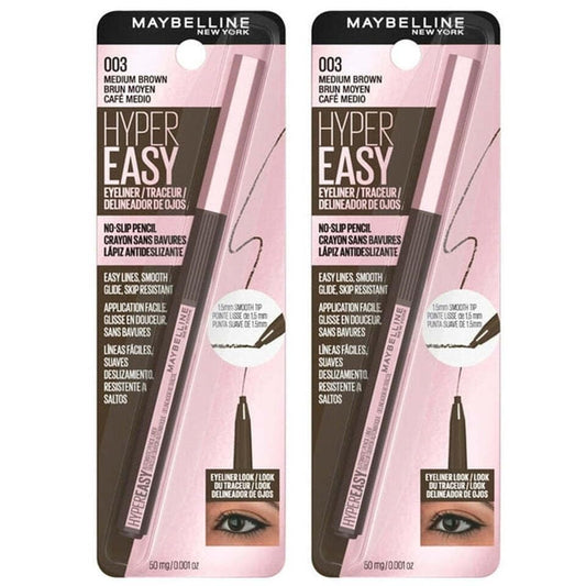 Maybelline EyeStudio Hyper Easy No Slip Pencil Eyeliner Makeup, Medium Brown