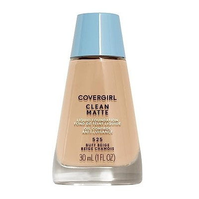 COVERGIRL Clean Matte Liquid Foundation Buff Beige 525, 1 oz