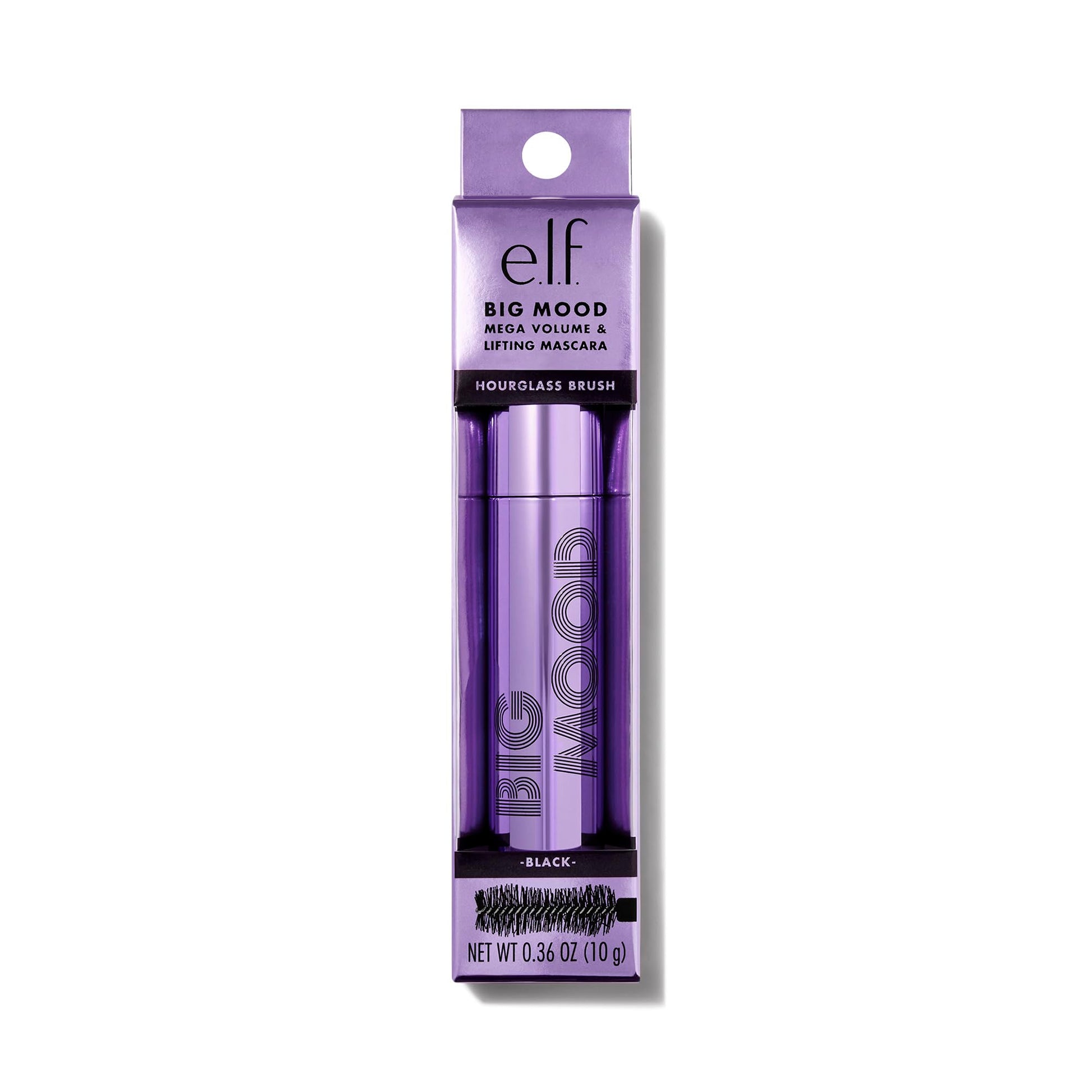 e.l.f. Big Mood Mega Volume & Lifting Mascara, Black, 0.36 oz