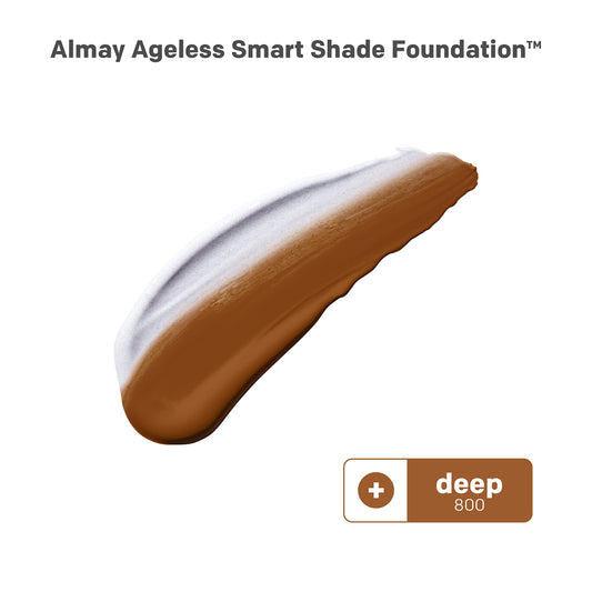 Almay Ageless Smart Shade Liquid Foundation Makeup, 800 Deep, 1 fl oz